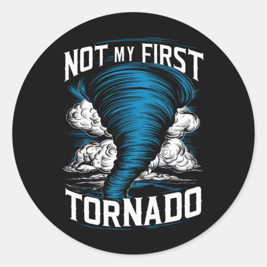 Funny nicht mein erster Tornado Retro Storm Chaser Runder Aufkleber (Vorderseite)