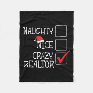 Funny nicht naughty Nicht Nice Ich bin Realtor Mer Fleecedecke
