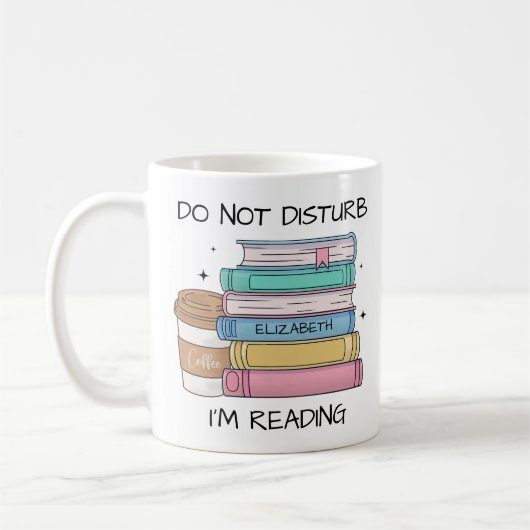 Funny nicht stören, ich lese Buch Lover Custom Kaffeetasse (Links)