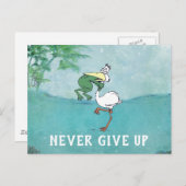 Funny Nie aufgeben Pelikan Postkarte (Vorne/Hinten)
