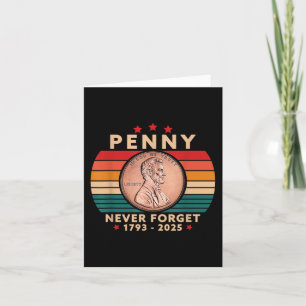 Funny nie vergessen Penny Coin 1 Cent Retro Stil Karte