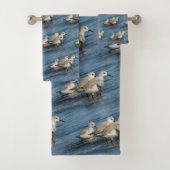Funny Niedlich 4 Sanderlings Sandpipers am Strand Badhandtuch Set (Insitu)