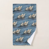 Funny Niedlich 4 Sanderlings Sandpipers am Strand Badhandtuch Set (Handtuch)