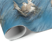 Funny Niedlich 4 Sanderlings Sandpipers am Strand Geschenkpapier (Rolleneckpunkt)