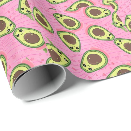 Funny Niedlich Albern Avocado Guac Hipster Pink Gr Geschenkpapier (Rolleneckpunkt)