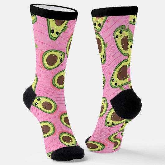 Funny Niedlich Albern Avocado Guac Hipster Pink Gr Socken (Gewinkelt)