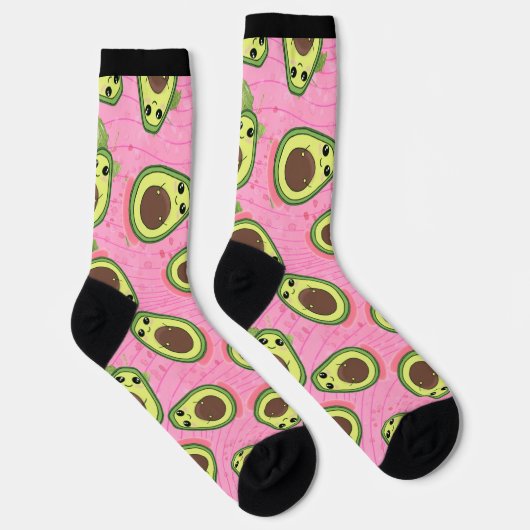 Funny Niedlich Albern Avocado Guac Hipster Pink Gr Socken (Rechts)