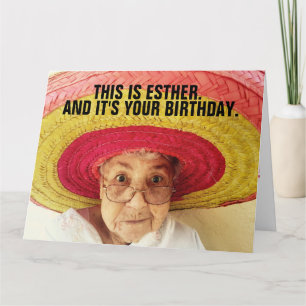 FUNNY NIEDLICH ALD LADY BIRTHDAY GREETING CARD KARTE