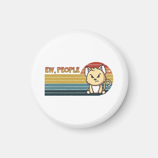Funny Niedlich Angry Cat People Magnet (Vorne)