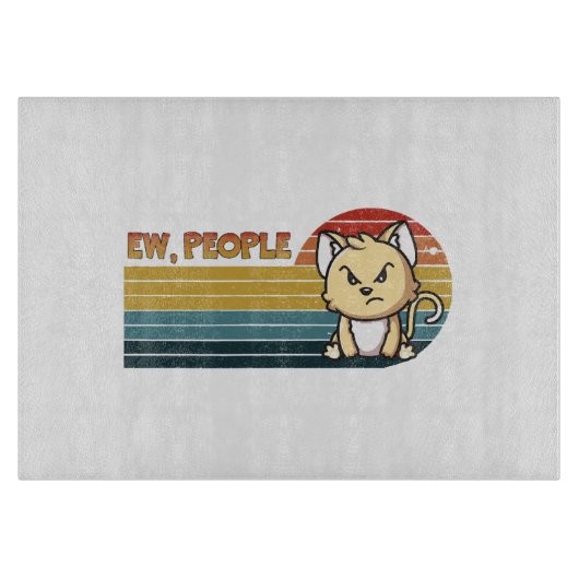 Funny Niedlich Angry Cat People Schneidebrett (Vorderseite)