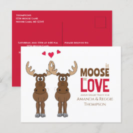 Funny Niedlich Anniversary Partys Whimsical Elche Postkarte