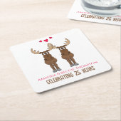 Funny Niedlich Anniversary Partys Whimsical Elche Rechteckiger Pappuntersetzer (angewinkelt)