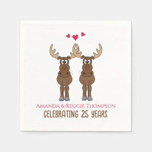 Funny Niedlich Anniversary Partys Whimsical Elche Serviette