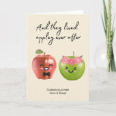 Funny Niedlich Apple Wedding Couple Herzlichen Glü Karte (Vorderseite)