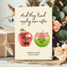 Funny Niedlich Apple Wedding Couple Herzlichen Glü