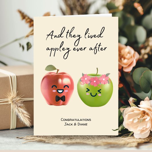 Funny Niedlich Apple Wedding Couple Herzlichen Glü Karte