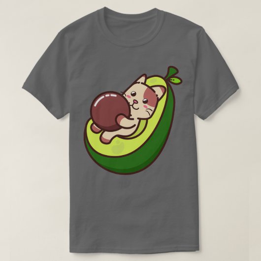 Funny Niedlich Avocado Cat T-Shirt (Design vorne)