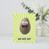 Funny Niedlich Avocado haben einen schönen Tag Postkarte (Stehend Vorderseite)