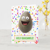 Funny Niedlich Avocado Heiliger Guacamole Geburtst Karte (Gelbe Blume)