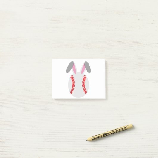 Funny Niedlich Baseball Rabbit Ostergeschenk Post-it Klebezettel (Auf Schreibtisch)