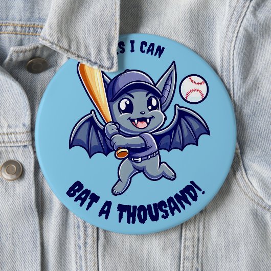 Funny Niedlich Bat Yes I Can Bat a Tausend Button (Beispiel)