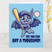 Funny Niedlich Bat Yes You Can Bat a Tausend! Karte (Gelbe Blume)