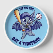 Funny Niedlich Bat Yes You Can Bat a Tausend! Uhr (Vorderseite)
