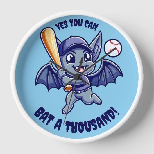 Funny Niedlich Bat Yes You Can Bat a Tausend! Uhr (Vorderseite)