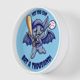 Funny Niedlich Bat Yes You Can Bat a Tausend! Uhr