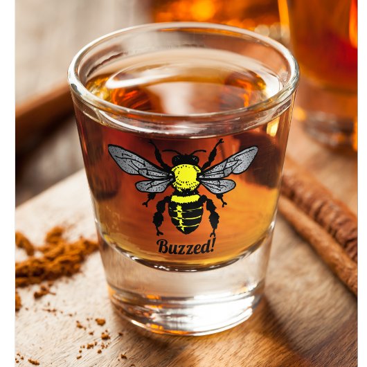 Funny Niedlich Bee Insect Buzzed Quote Puff Schnapsglas
