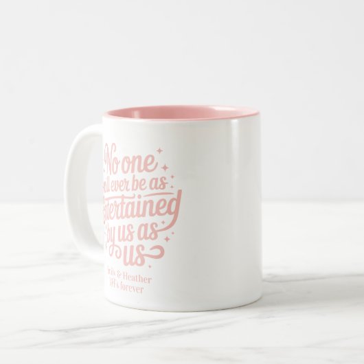Funny Niedlich Beste Freundinnen Bestie Wirbel Fre Zweifarbige Tasse (Vorderseite Links)