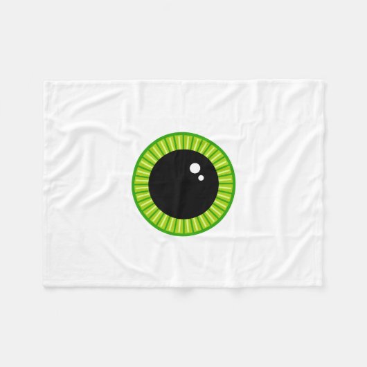 Funny Niedlich Big Green Eyeball Fleecedecke (Vorderseite (Horizontal))