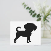 Funny Niedlich Big Head Puggle Dog Postkarte (Stehend Vorderseite)