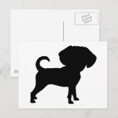 Funny Niedlich Big Head Puggle Dog Postkarte (Vorne/Hinten)