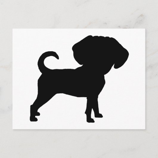 Funny Niedlich Big Head Puggle Dog Postkarte (Vorderseite)