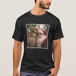 Funny Niedlich Bigfoot Santa Claus Selfie Christma T-Shirt