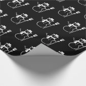Funny Niedlich Black and White Snowman Pattern Geschenkpapier (Ecke)