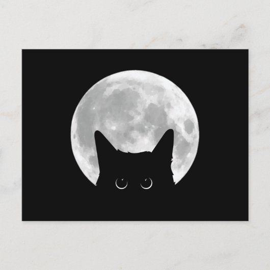 Funny Niedlich Black Cat Halloween Postkarte (Vorderseite)