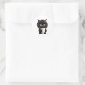 Funny Niedlich Black Cat Kaffee Wut Runder Aufkleber (Tasche)