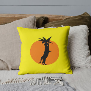 Funny Niedlich Black Cat Orange Tomate & Bright Ye Kissen