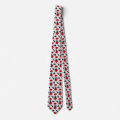 Funny Niedlich Black Cats Rote Rosen Muster Krawatte (Vorderseite)