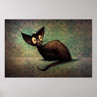 Funny Niedlich Black Oriental Cat Poster