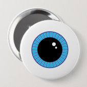 Funny Niedlich Blue Eyeball Button (Vorne & Hinten)