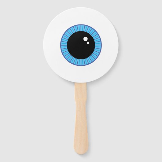 Funny Niedlich Blue Eyeball Fächer (Rückseite)