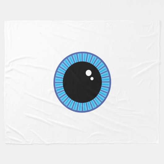 Funny Niedlich Blue Eyeball Fleecedecke (Vorderseite (Horizontal))