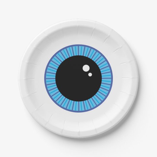 Funny Niedlich Blue Eyeball Pappteller (Vorderseite)