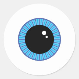 Funny Niedlich Blue Eyeball Runder Aufkleber