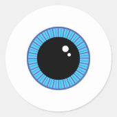 Funny Niedlich Blue Eyeball Runder Aufkleber (Vorderseite)
