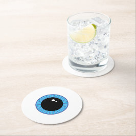 Funny Niedlich Blue Eyeball Runder Pappuntersetzer