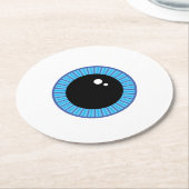 Funny Niedlich Blue Eyeball Runder Pappuntersetzer (Angewinkelt)